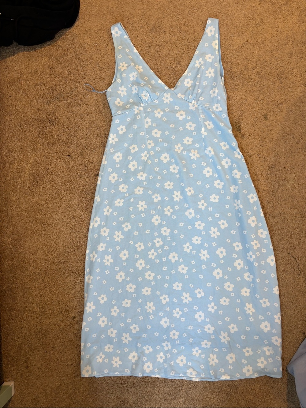 Princess Polly Light Blue Floral V-Neck Slip Dress
